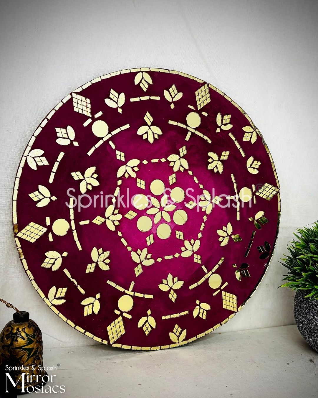 Golden Blossom - Mirror Mosaic Art