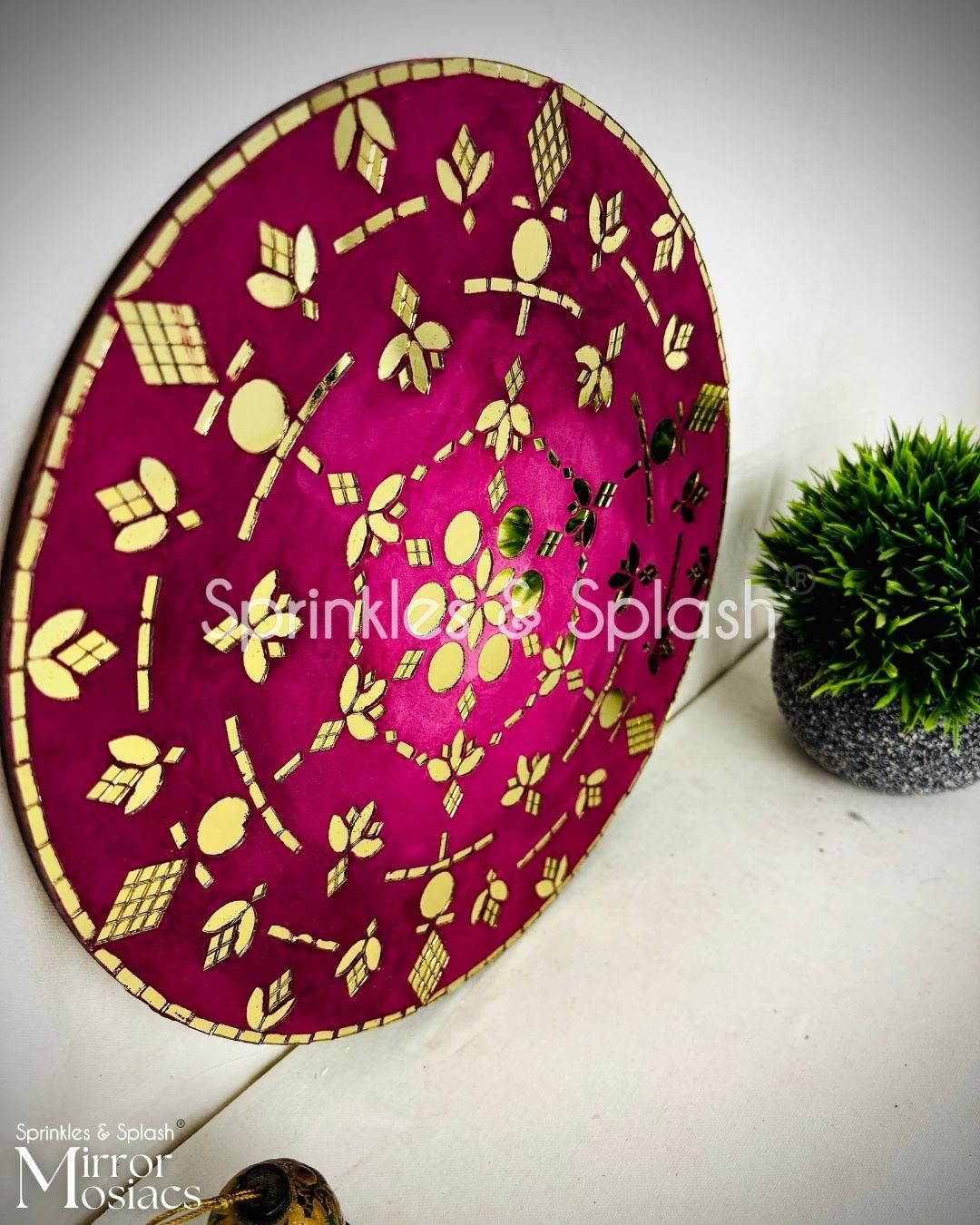 Golden Blossom - Mirror Mosaic Art
