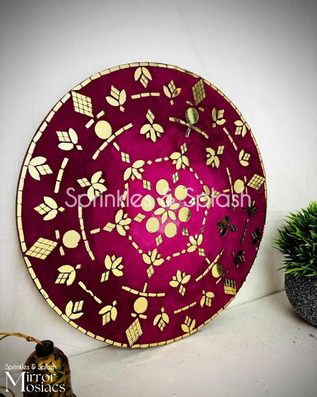 Golden Blossom - Mirror Mosaic Art