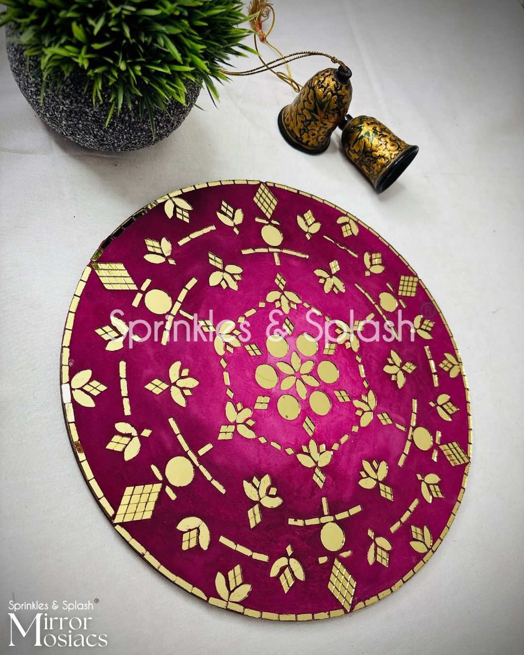 Golden Blossom - Mirror Mosaic Art