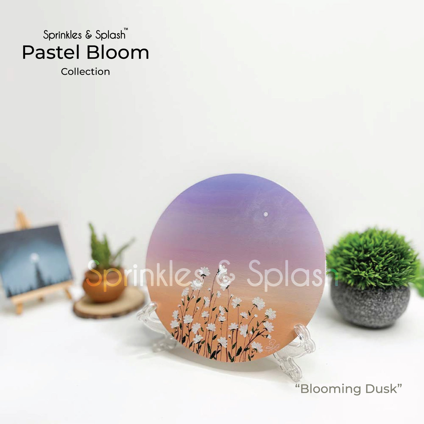 "Blooming Dusk" : Acrylics on Wood