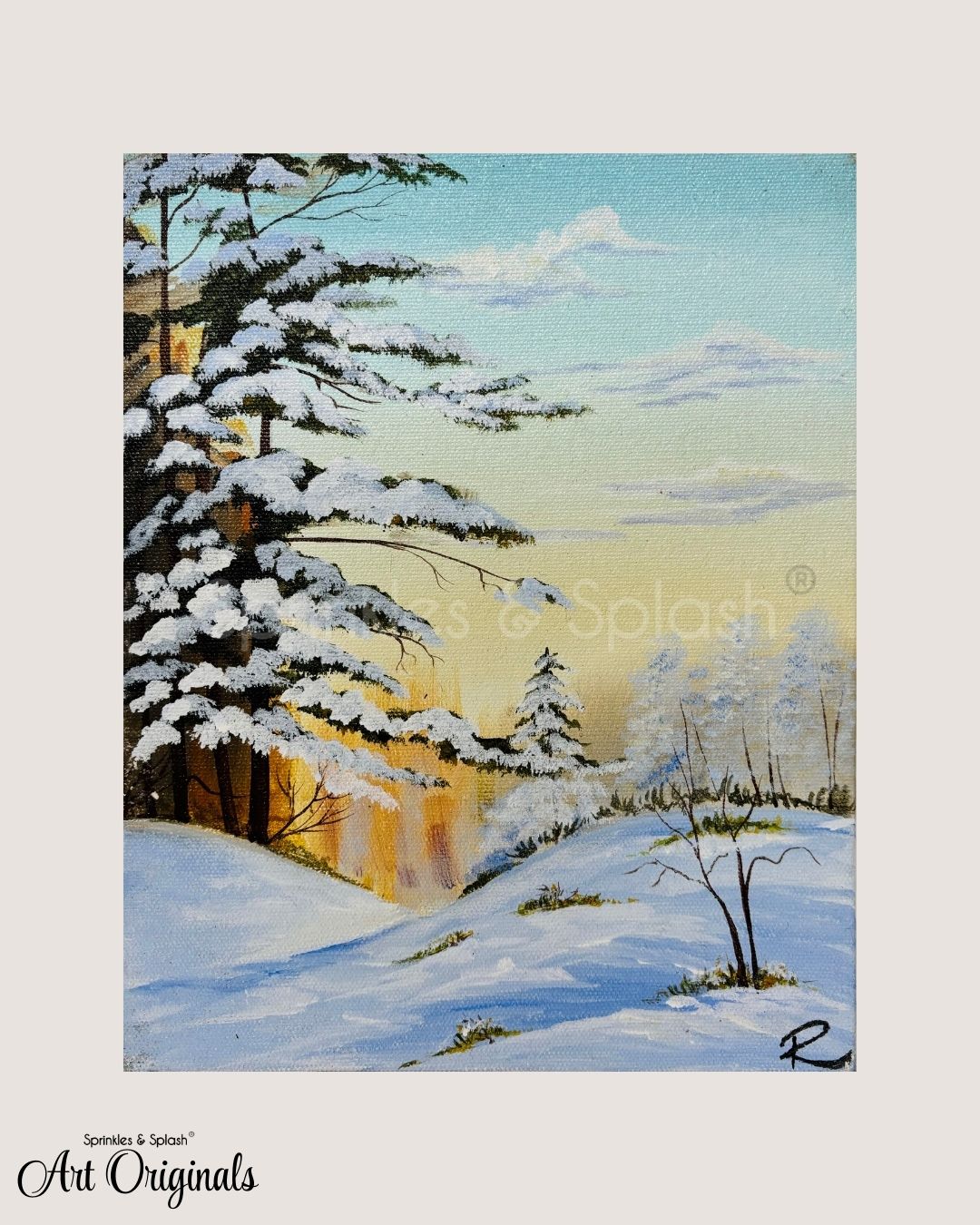 "WINTER'S WARM GLOW" | Acrylics on Canvas
