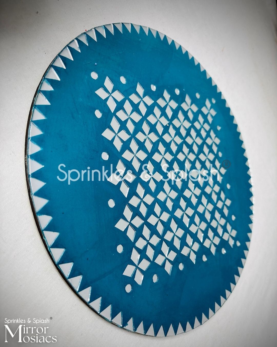 Sapphire Serenity - Mirror Mosaic Art