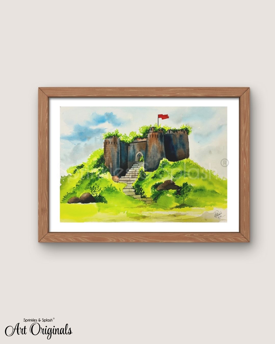 "BEAUTY OF SINHAGAD FORT" | Watercolour on Cotton Paper