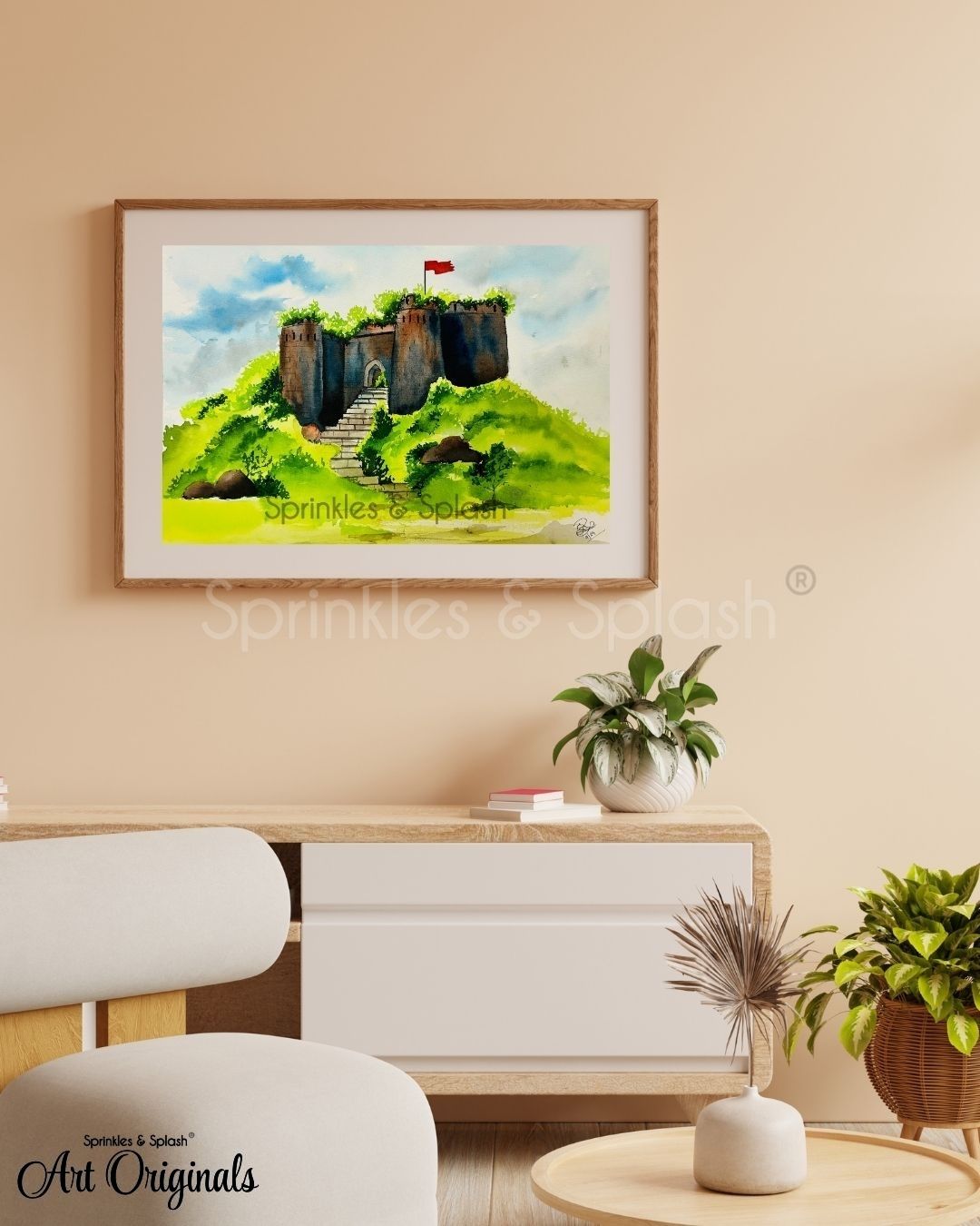 "BEAUTY OF SINHAGAD FORT" | Watercolour on Cotton Paper