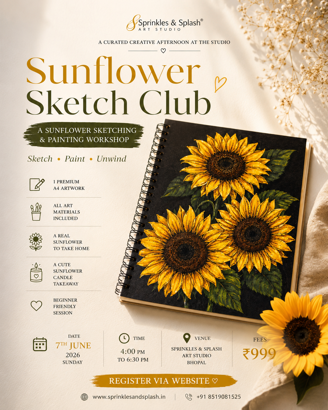 3 Sunflower Sketch Club : 7 June 2026 | Bhopal