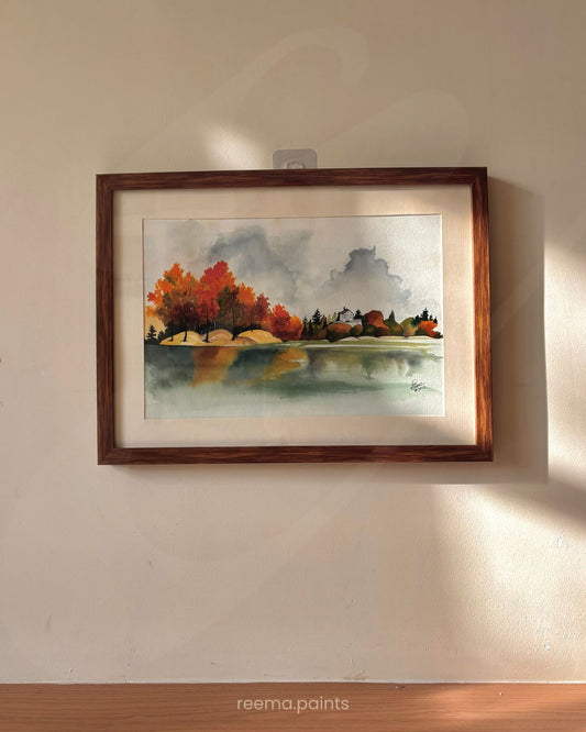 "AUTUMN BY THE LAKE" | Watercolour on Cotton Paper