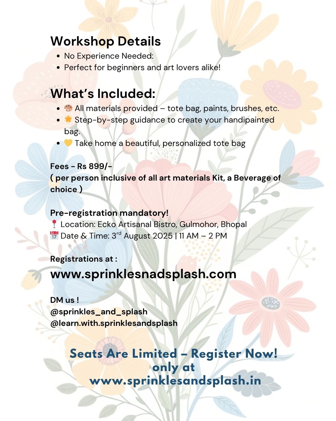 Friendship Day - Totebag Painting Workshop : 3rd August 2025- Bhopal
