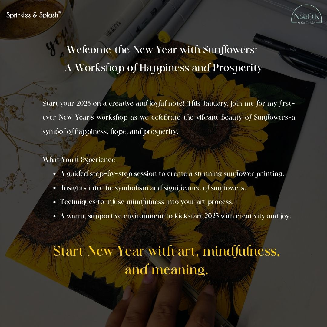 Mindful Sketching Workshop Sunflower Edition : 11 January 2025 | Pune