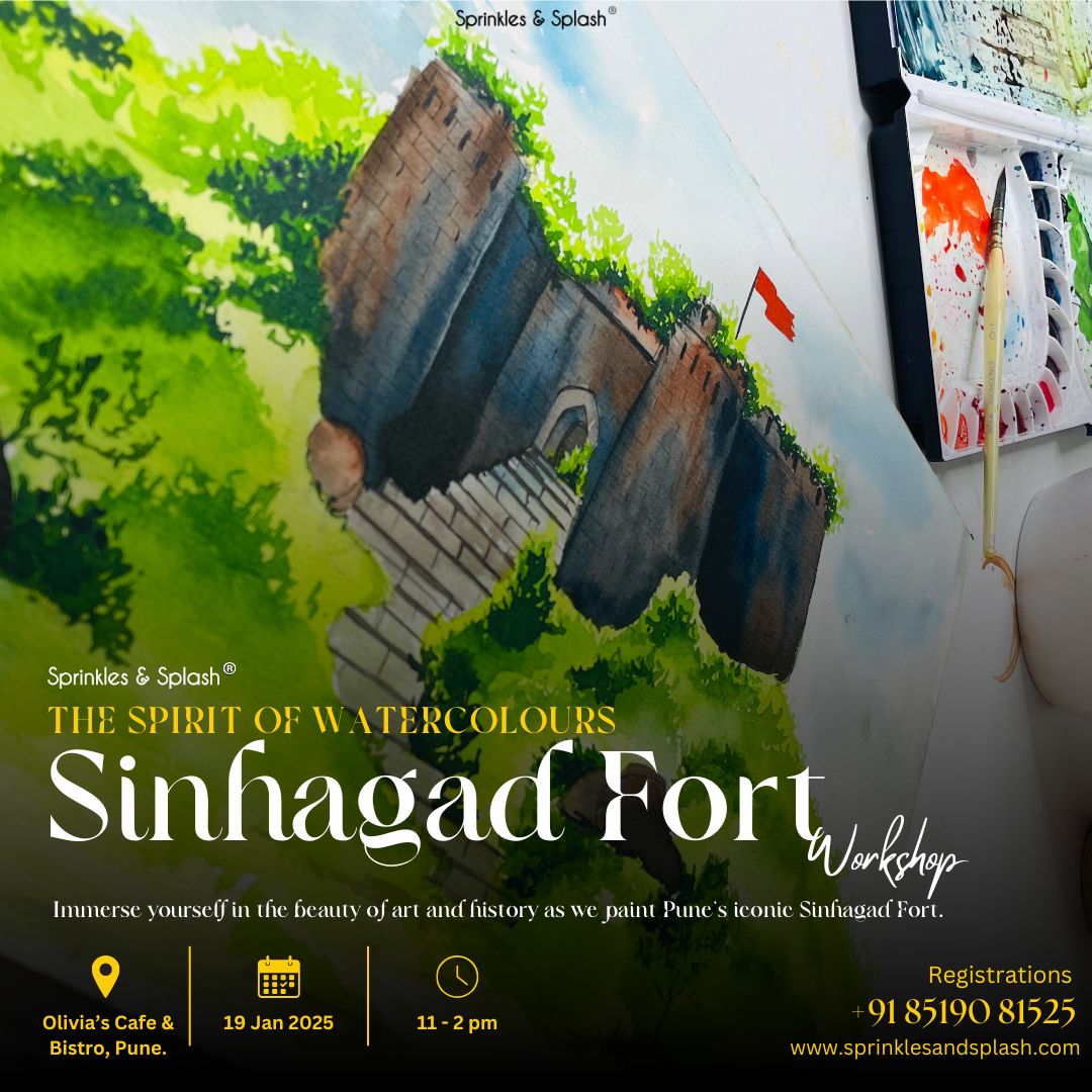 Paint Sinhagad Fort in Watercolors : 19 January 2025 | Pune