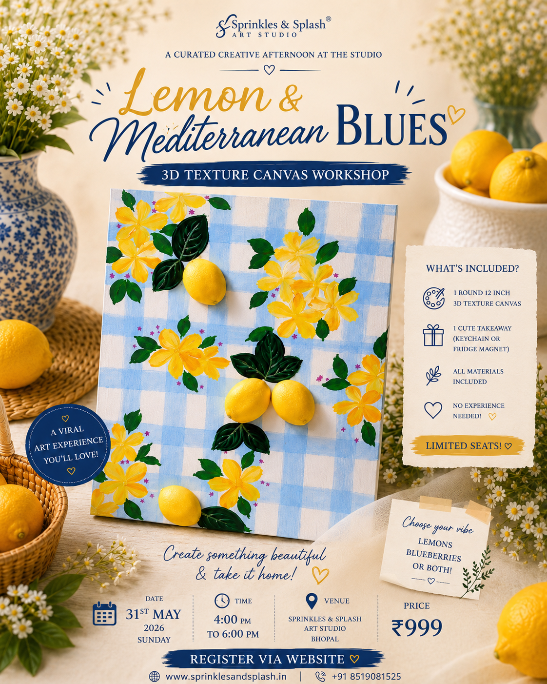 2 Lemon and Blueberry 3D Texture Art Workshop